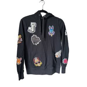 Psycho Bunny X Daddy Yankee Rare Collab Black Patchwork Sweatshirt Size XXS